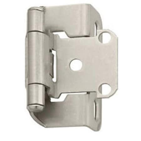 A07550 G10 Amerock Decorative Half Wrap 0.5 In. Overlay Self Closing Cabinet Door Hinge; Satin Nickel Pair